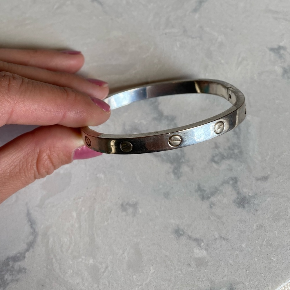 Silver Snap Bangle - Picture 4 of 4